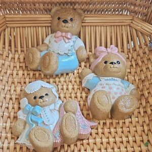 Vintage Nursery Bears Burwood Trio Teddy Bear Wall Hanging